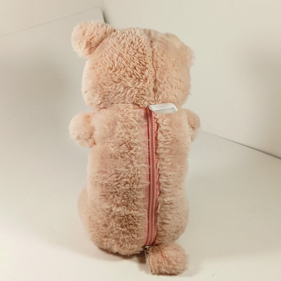 Moshi Moshi Pink Pig Stuffed Animal Plush Zip Back Secret Pocket HTF 9" - Picture 7 of 13